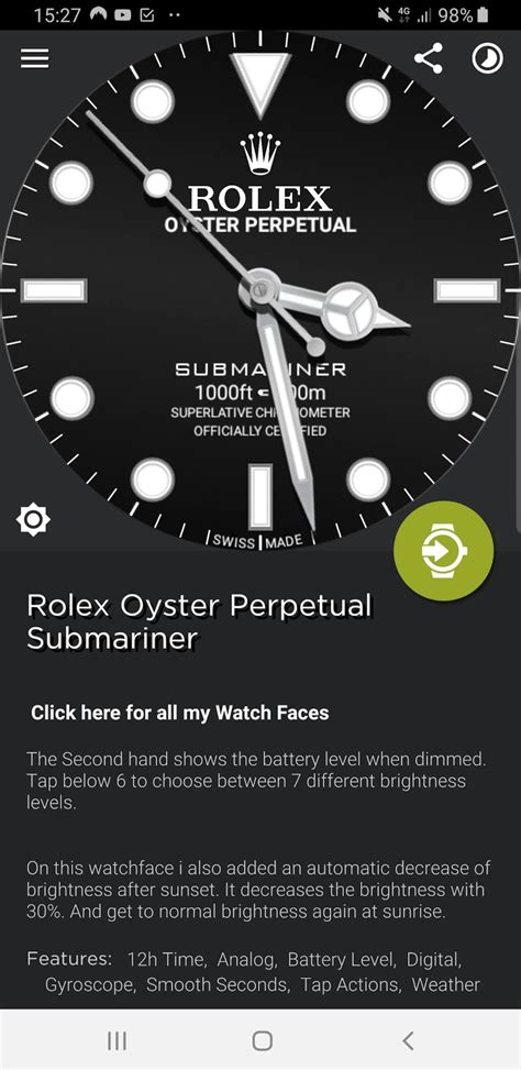 rolex wfs|rolex submariner watchface download.